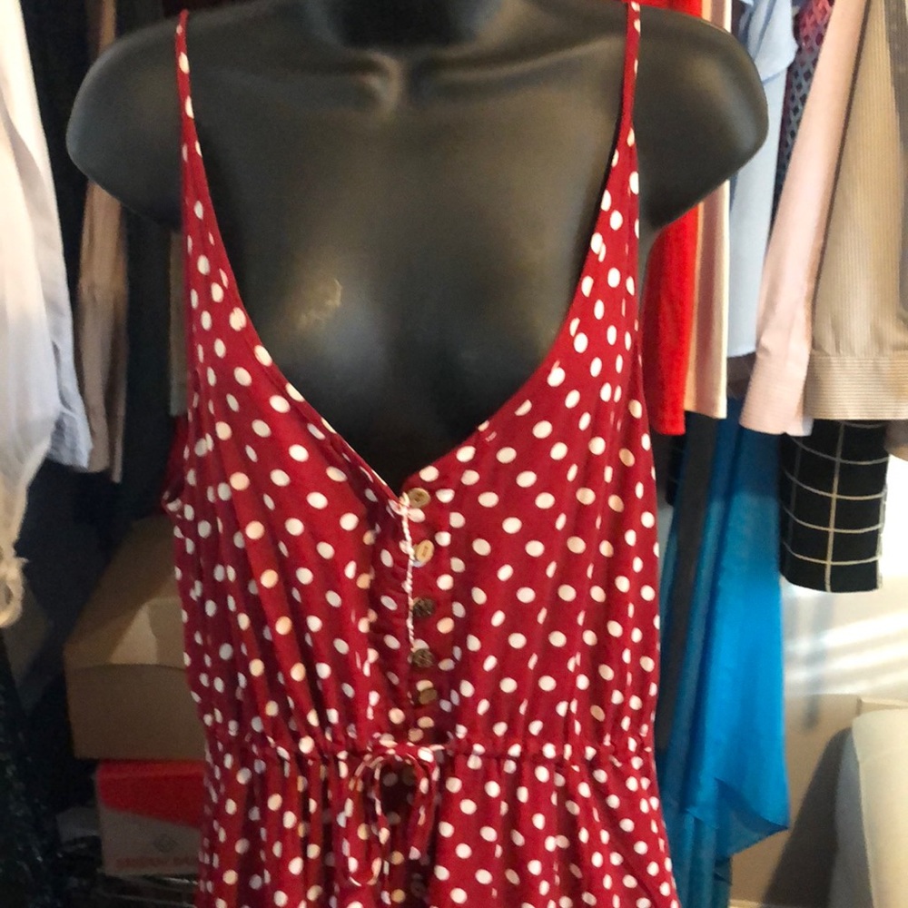 Red maxi dress with white polka dots.🌸🌺🌼🌿NWT - Picture 4 of 7